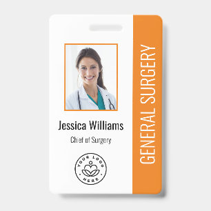 Badge ID photo de l'employé Médicale de l'hôpital MD