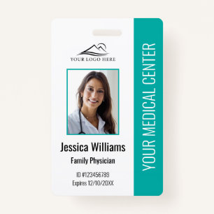 Badge ID photo de l'employé Médicale de l'hôpital turquo