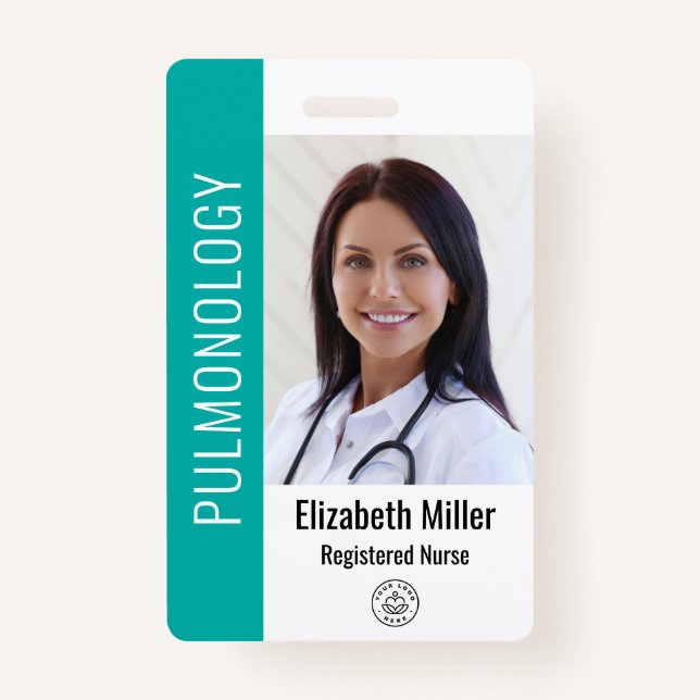 Badge ID photo de l'employé Médicale de l'hôpital turquo (Devant)
