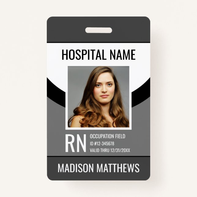 Badge ID photo de l'employé Médicale personnalisé (Devant)