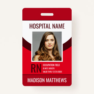 Badge ID photo de l'employé Médicale personnalisé