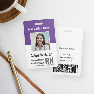 Badge ID photo de l'employé Médicale personnalisé
