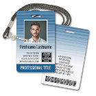 ID photo de l'employé - rayures modernes, logo, co