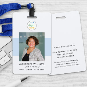 Badge ID photo de l'employé Sécurité du logo de la socié