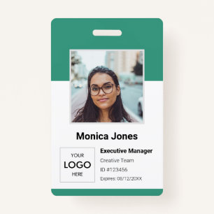 Badge ID photo de l'employé vert