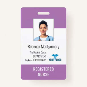 Badge ID photo de l'infirmière autorisée du centre Médic