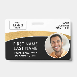 Badge ID Photo de Logo Moderne Code-Barres Nom de l'Empl