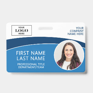 Badge ID Photo de Logo Moderne Code-Barres Nom de l'Empl