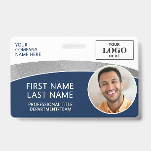 Badge ID Photo de Logo Moderne Code-Barres Nom de l'Empl