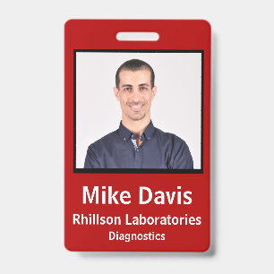 Badge ID photo employé avec détails personnalisés