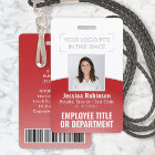 ID photo employé Code-barre Votre logo Courbe roug