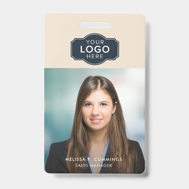 Badge ID photo employé de l'entreprise avec code QR pers (Avant)