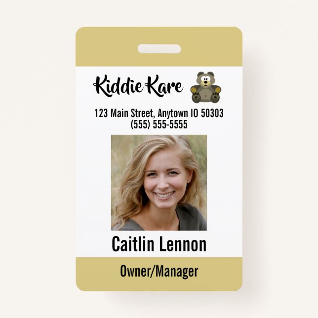 Badge ID photo employé personnalisé (Devant)