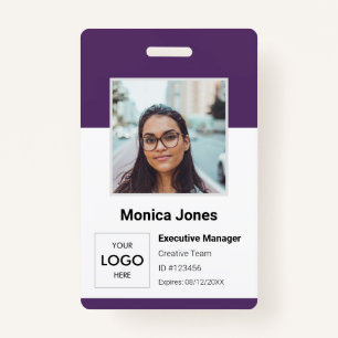 Badge ID photo employé violet