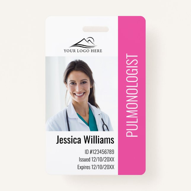 Badge ID photo et texte personnalisé Médicale (Devant)