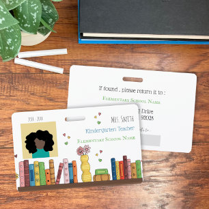 Badge ID photo pour enseignant de maternelle blanc