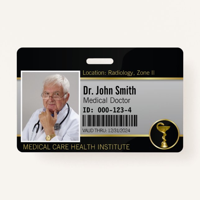 Badge ID photo professionnel Gold Médicale Hygieia Bowl (Devant)