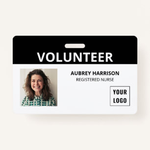 Badge ID photo simple de Bénévole