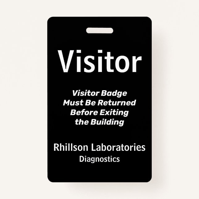 Badge ID visiteur avec détails personnalisés (Devant)