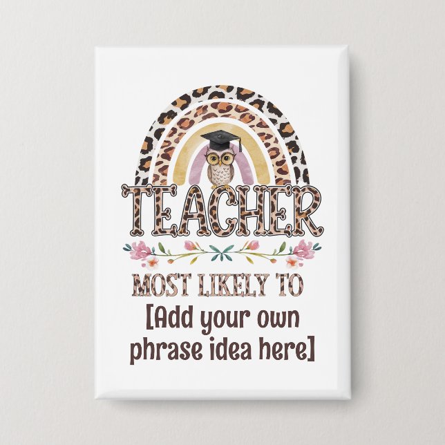 Badge Idées Cadeaux 🎓 Enseignant : Les Plus Susceptible (Recto)