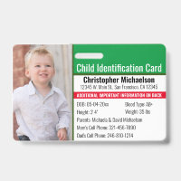 Identifiant de l'enfant Allergie d'urgence Identif