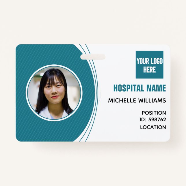Badge Identifiant du logo de l'employé personnalisé (Devant)