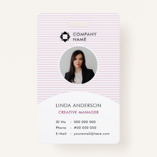 Badge Identifiant photo employé du logo d'entreprise bla