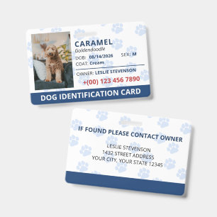 Badge Identification de chien avec photo et nom Empreint