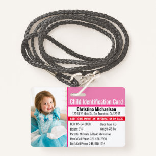 Badge Identification de la photo pour enfant Allergie d'