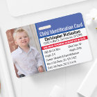 Identification de l'enfant Photo d'urgence en cas