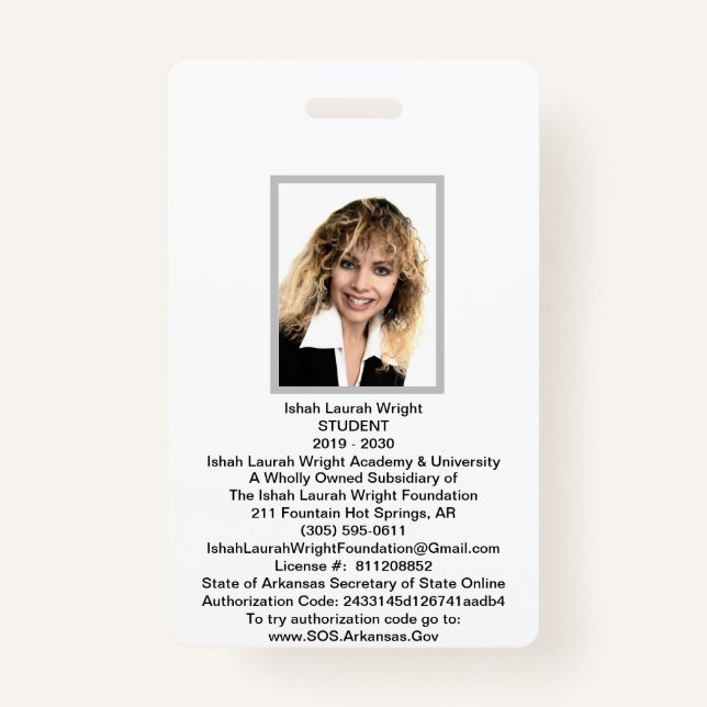 Badge Identification d'école (Devant)