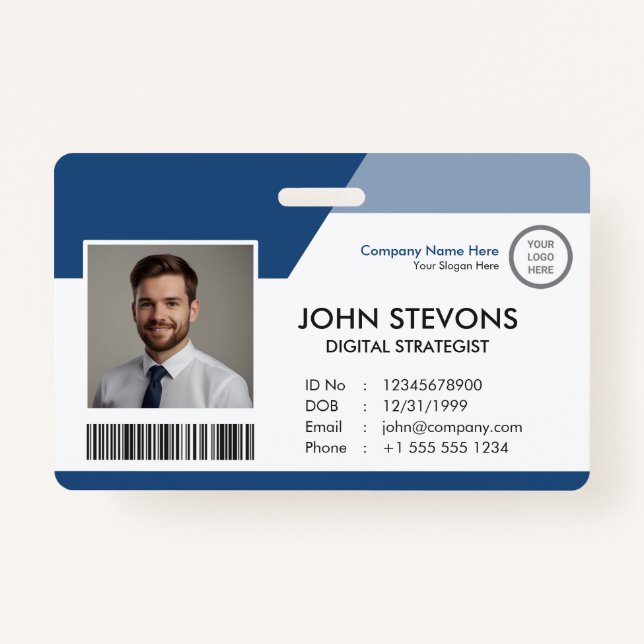 Badge Identification personnalisée des employés Personne (Devant)
