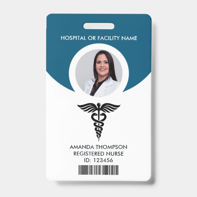 Badge Identification photo de l'infirmière autorisée (Face)