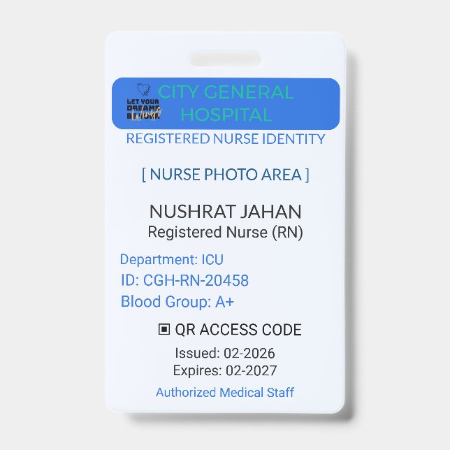 Badge Identification RN Nurse | Secure (Front)