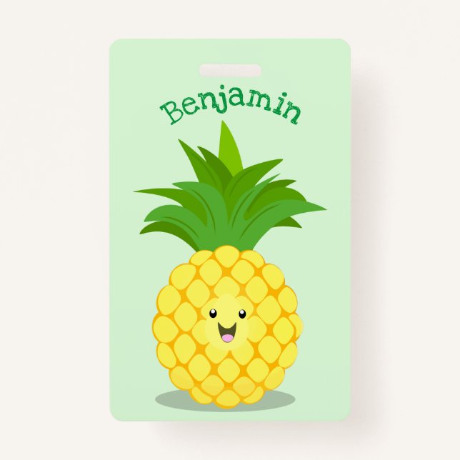 Badge Illustration d'ananas mignon (Devant)