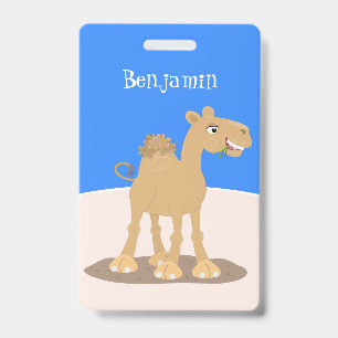 Badge Illustration de dessin animé de chameau souriant h