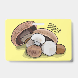 Badge Illustration de dessin animé de champignon 