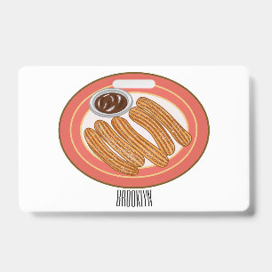 Badge illustration de dessin animé de churro