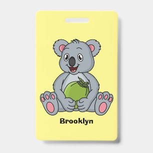 Badge Illustration de dessin animé de koala mignon et de