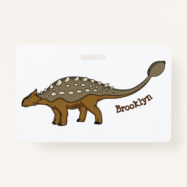 Badge Illustration de dinosaure blindé Ankylosaurus (Devant)