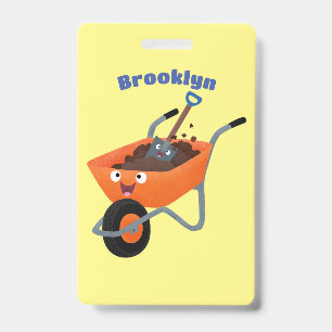 Badge Illustration de la brouette en brouette orange trè