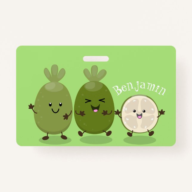 Badge Illustration de mignonne guava feijoa (Devant)