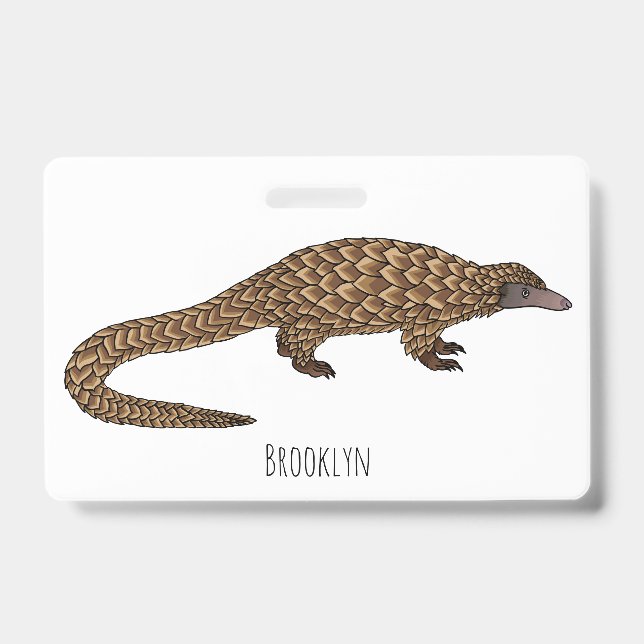 Badge Illustration de pangolin à queue longue (Avant)