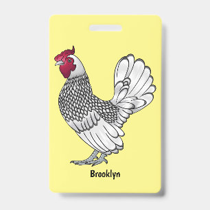 Badge Illustration de poulet Sebright