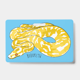 Badge illustration de serpent python birman de dessin an
