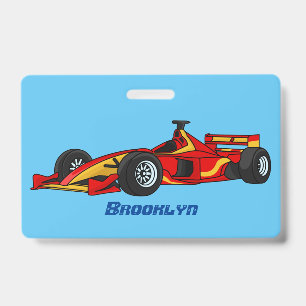 Badge Illustration de voitures de course à grande vitess