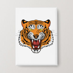 Badge Illustration tête de tigre féroce-24327
