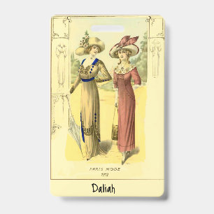 Badge Image vintage avec signet de nom/texte personnalis