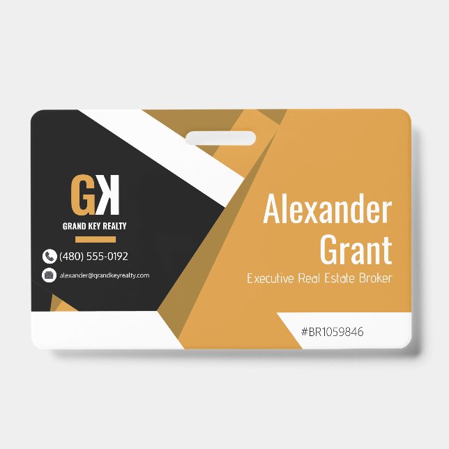 Badge Immobilier Luxe Noir & Or Realtor (Avant)