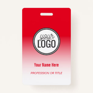 Badge Indicateur de nom moderne Red Ombre Professional